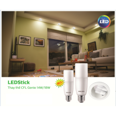 Bóng đèn Philips LED Stick 11W E27 ánh sáng vàng 3000K quang thông 1055Lm