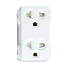 Ổ cắm đôi 3 chấu có màn che – Wide series