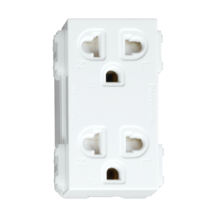 Ổ cắm đôi 3 chấu có màn che – Wide series